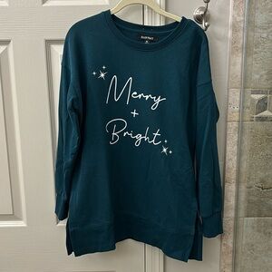 Ellen Tracy long tunic holiday shirt